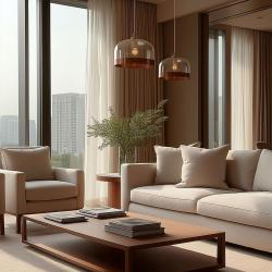 Decor Lati cilindrična viseča svetilka iz jantarnega stekla, premer 23,5 cm 7146