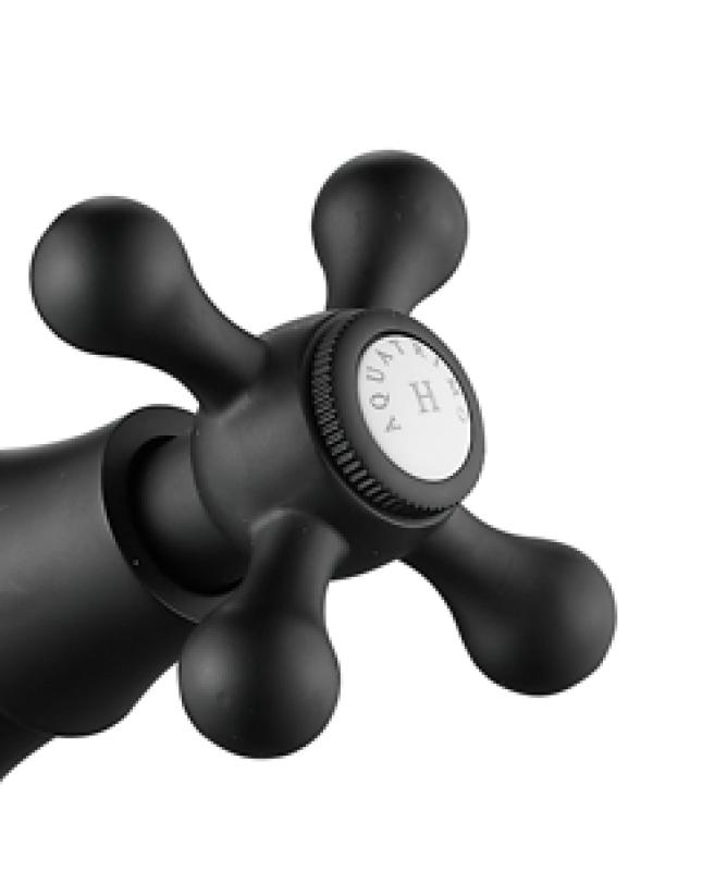 AquaTrimo Windsor klasična kuhinjska nostalgična kuhinjska pipa s kotnim izlivom mat črna 21WS7531SW