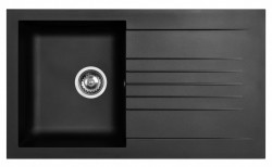 Ausmann Fibre pomivalno korito črno reverzibilno z odcejalnikom, nadgradnja 86x50 cm 1208957665