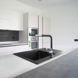 Ausmann Fibre Mini pomivalno korito črno, obojestransko z odcejalnikom, vgradno 62x50 cm 1208957667