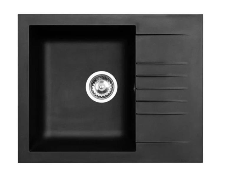 Ausmann Fibre Mini pomivalno korito črno, obojestransko z odcejalnikom, vgradno 62x50 cm 1208957667