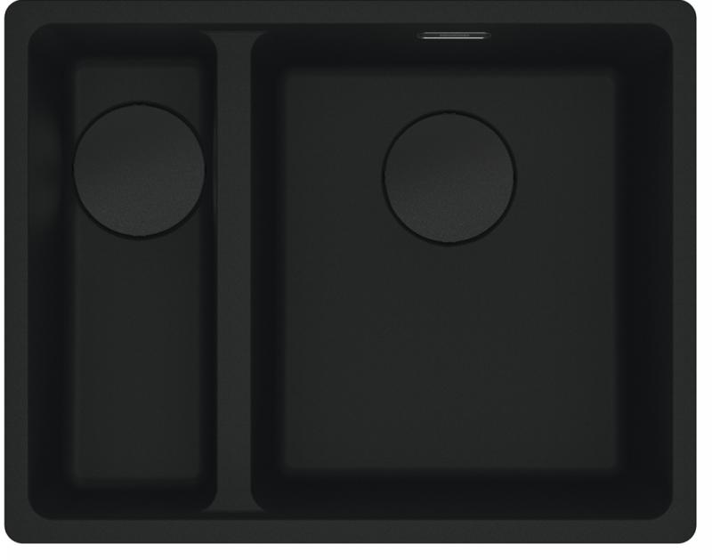 Franke Maris MRG 160-34-15 Fragranite black edition mat črna podgradna pomivalna korita velika skleda desno