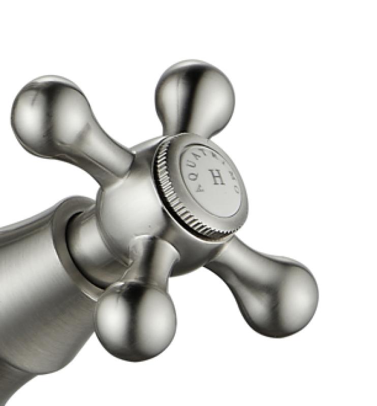 AquaTrimo Windsor 2-luknjasta klasična kuhinjska retro mostna kuhinjska pipa s kotnim izlivom, nerjaveče jeklo 21WS7653NM