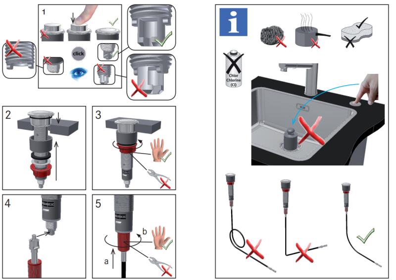 Franke odtočni set za pomivalna korita s turbo odtokom in avtomatskim praznjenjem ter gumbom iz nerjavečega jekla 1208957709