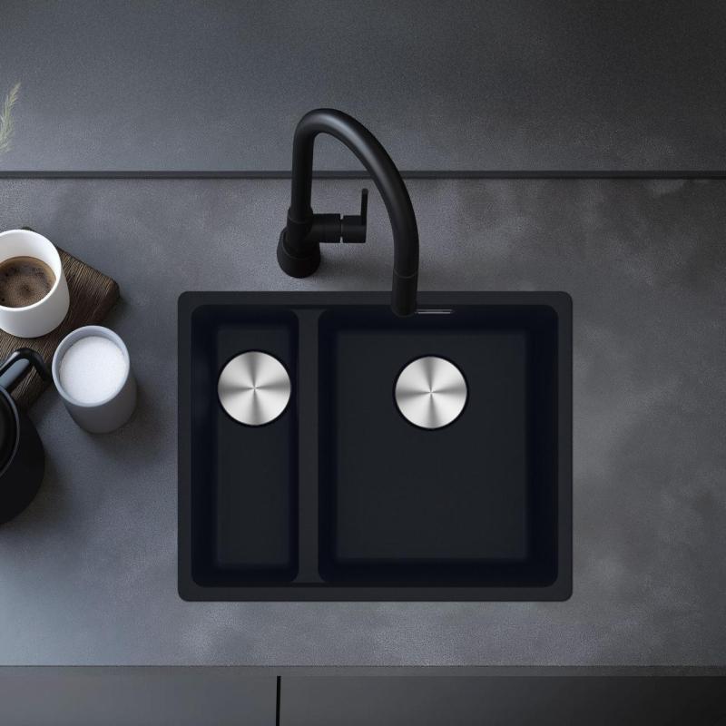 Franke Maris MRG 260-34-15 Fragranite Matt črno pomivalno korito Levi ravni vgradnji