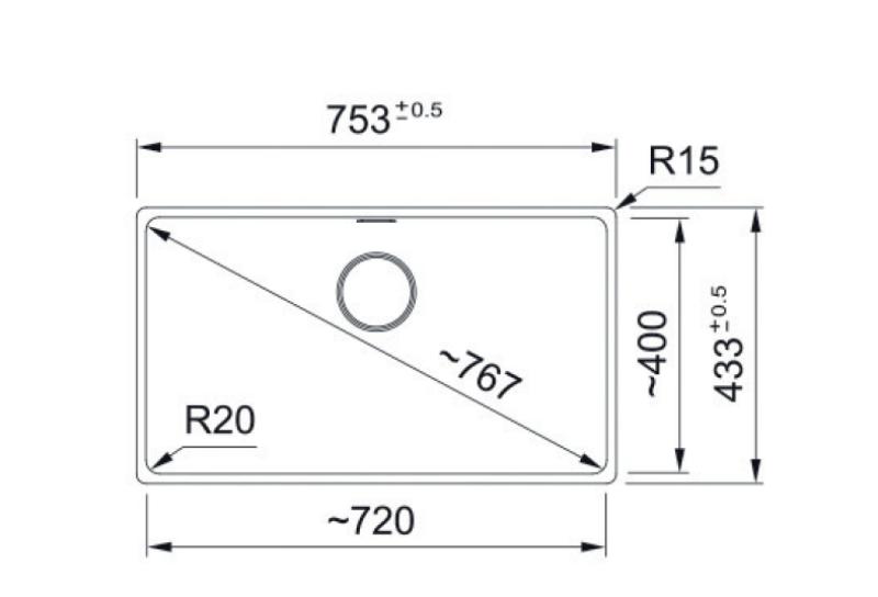 Franke Maris MRG 110-72 Fragranite Onyx podpultno umivalno korito