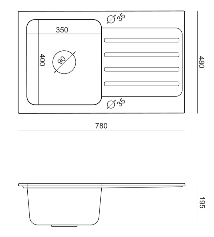 Quadri Fusion nadgradni pomivalno korito iz nerjavečega jekla z bež granitnim odcejalnim delom 78x48, obojestransko 1208957878