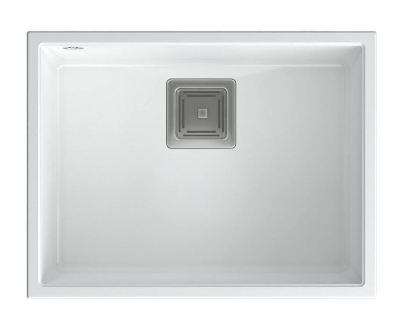 Quadri Quadrangle bel granit podpultni umivalnik 55x42cm z inox čepom 1208957884