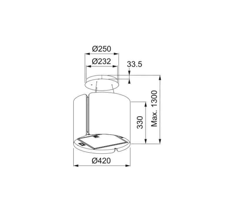 Franke Smart Suspended otočna črna mat napo 42 cm 345.0654.933
