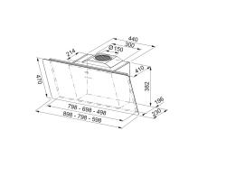 Franke Smart vertikalna črna steklena kuhinjska napa 60 cm 110.0377.736