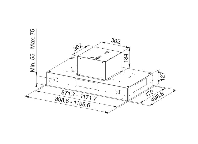 Franke AQ Sense stropna enota iz nerjavečega jekla, kuhinjska napa 90 cm 350.0657.264
