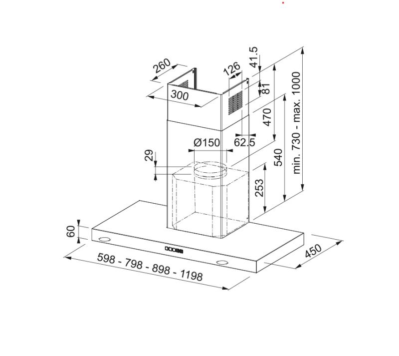 Franke Mythos Tale stenska napa iz nerjavečega jekla 90cm 325.0597.294