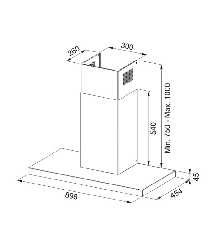 Franke Mythos Silence stenska kuhinjska napa iz nerjavečega jekla 90 cm 325.0657.267