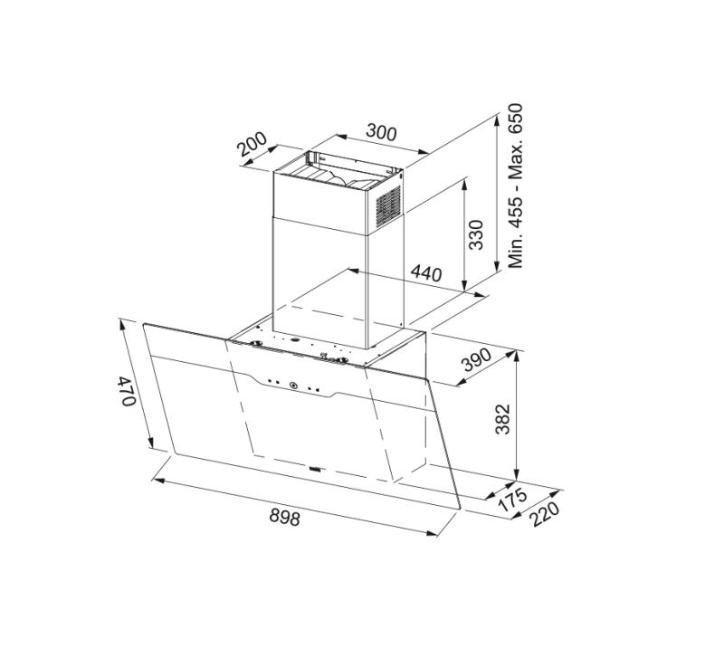 Franke Maris Drip Free stenska mat črna napa 90 cm 330.0657.418