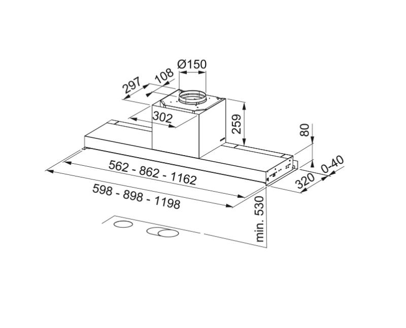Franke Maris Style Drip Free vgradna nerjaveča jeklena kuhinjska napa 120 cm 305.0662.834