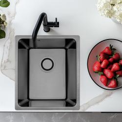 Aquadesign R25 jeklena nadgradna, vgradna in ploskovna pomivalno korito gun metal 34x40cm 1208958205