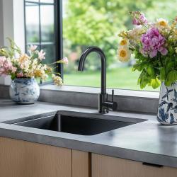 Aquadesign R25 jeklena nadgradna, podpultna in poravnana vgradna korito gun metal 40x40cm 1208958207