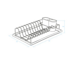 EPKA Dish krom/bel odcejalnik za posodo jeklo 38x10x25cm 1208958240