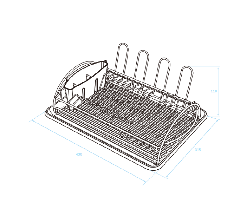EPKA Dish črna odcejalnik za posodo jeklo 43x110x31,5 cm 1208958243