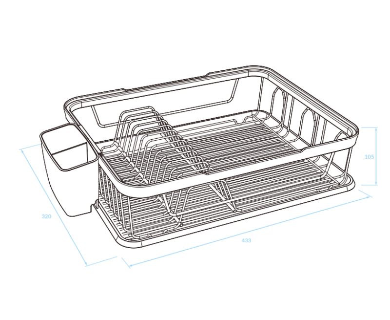 EPKA Dish črna/rožnato zlata stojalo za drogenje posode jeklo 43,3x10,5x32cm 1208958247