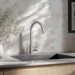 Ausmann Inox Round kuhinjska pipa z vrtljivim izlivom v celoti iz nerjavečega jekla 1208958308