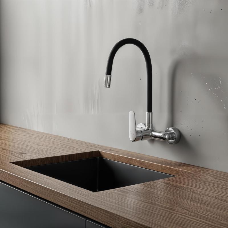 Aquatrimo Chopin stenska pipa kromirana z visoko fleksibilno cevjo 21CP8462CM