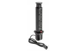 Podaljšek za namestitev na mizo 60 mm, 3x vtičnica UK (črna) ENGLISH VERSION 1208958626