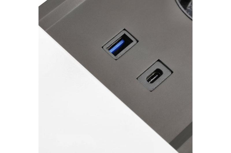 PRESTINO vgradni podaljšek kabla za namizje, 2x schuko vtičnica, USB A+C, RJ45, HDMI, kabel 1,5m, srebrna 1208958676