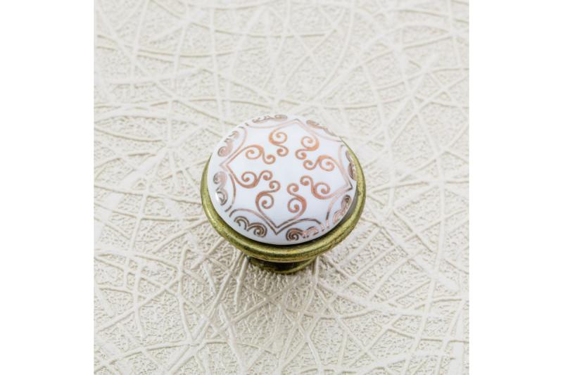 Porcelanski gumb 728-J4 antikni baker C-Orient Zlato 1208959152