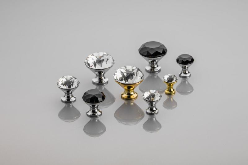 Zamak gumb Crystal Palace B 30mm krom + CRYSTAL 1208959272