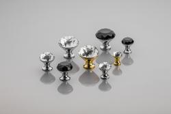 Zamak gumb Crystal Palace B 40mm krom + ČRNI KRISTAL 1208959276