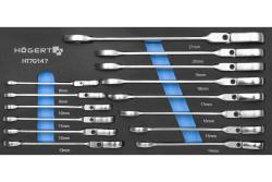 Hoegert komplet kombiniranih ključev z gibljivo glavo, 14 kosov, tehnična pena 1208962054