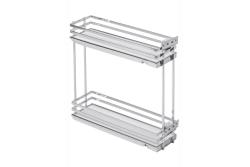 MovixPro stranska tovorna košara, 2 polici, za omaro 200mm, brez vodil, krom, bel mat 1208962397