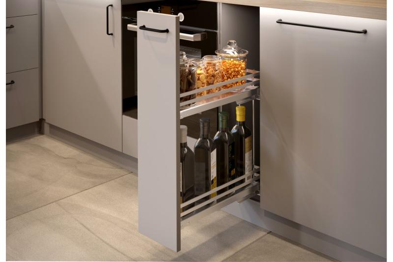 Stranska tovorna košara MovixPro, 2 polici, za omarico 200mm, brez drsnikov, antracit RAL 7024 1208962398