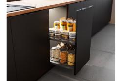 MovixPro stranska tovorna košara, 2 polici, za omaro 500 mm, brez vodil, krom, mat bela 1208962408