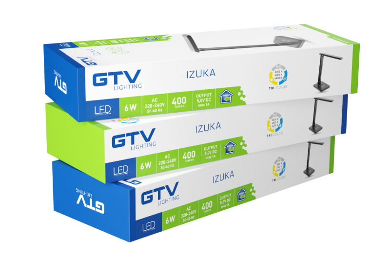 Decor IZUKA LED namizna svetilka 6W 400lm AC220-240V 50/60Hz CCT indukcijski polnilec črna. 1208962497