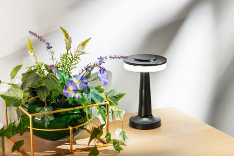 Decor Namizna Svetilka Monum 3W 200lm DC 5V 1A 3000 K 3 stopinje. Zatemnljiv z baterijo 1800 mAh, črna. 1208962504