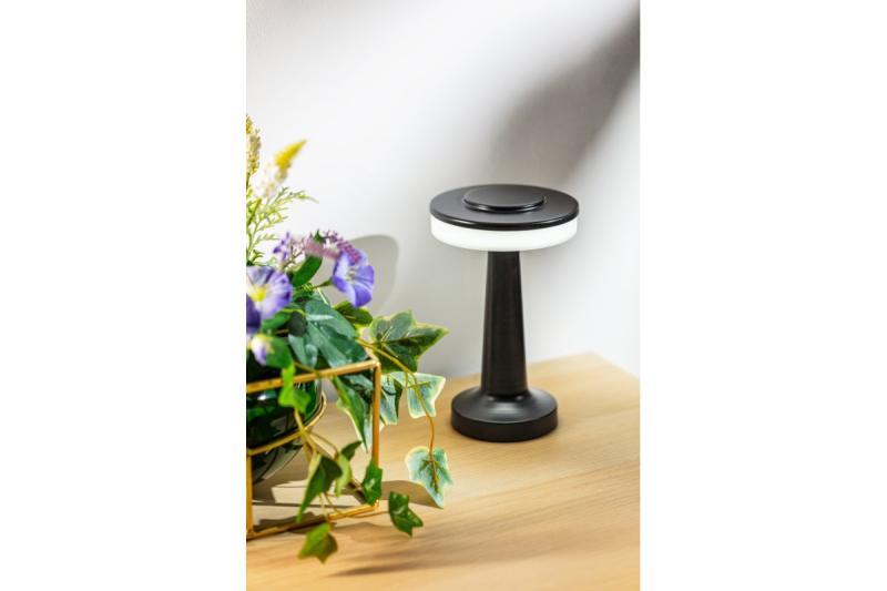 Decor Namizna Svetilka Monum 3W 200lm DC 5V 1A 3000 K 3 stopinje. Zatemnljiv z baterijo 1800 mAh, črna. 1208962504