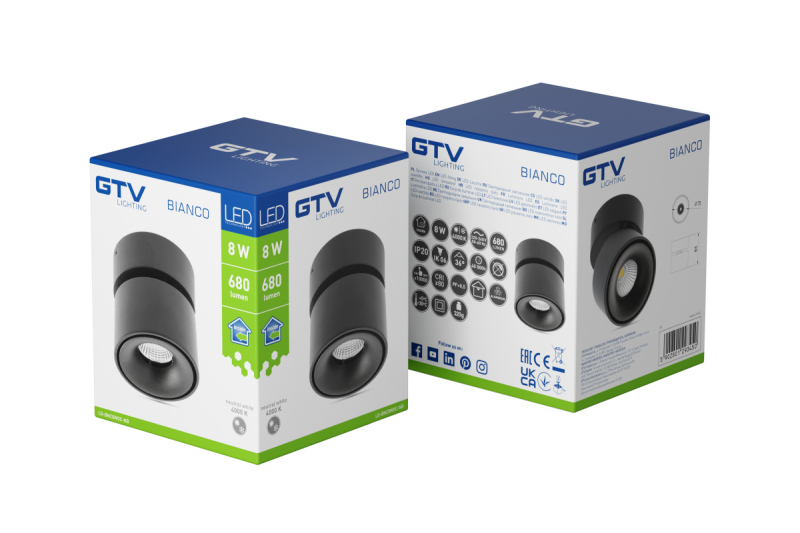 Decor LED svetilka BIANCO 8W 680lm AC220-240V 50/60 Hz PF>0,9 Ra≥80 IP20 IK06 36° 4000K okrogla črna. 1208962672