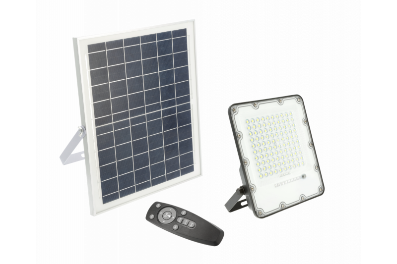 Sončna LED poplava BRAVOS, 100W, 1000lm, 6400K, IP65, 120°, sončni panel, daljinsko upravljanje, 3y 1208962681