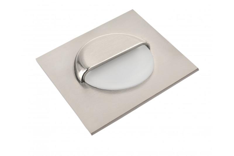Deco LED stopniščna svetilka ESCADA KB DC12V kvadratno mat steklo pokrov 0,8W 70lm 4000K inox kabel 150cm.