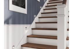 Decor LED stopniščna svetilka ESCADA OA DC12V okrogla prozorna kapa 0,8W 70lm 4000K inox kabel 150cm