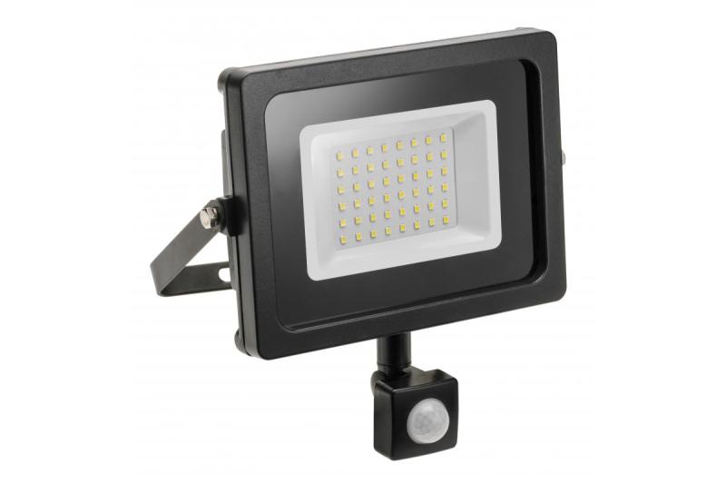 LED reflektor iNEXT s senzorjem gibanja 30 W 2400 lm, PF>0,9, RA>80, IP65, 120°, 6400 K, črno ohišje 1208962860