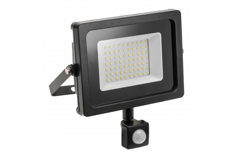 LED reflektor iNEXT z detektorjem gibanja 50W 4000lm, PF>0,9, RA>80, IP65, 120°, 6400K, črno ohišje 1208962862