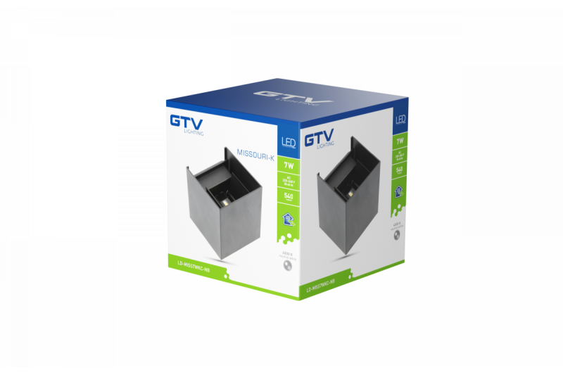 Decor MISSOURI-K LED žarnica 7W 540lm AC220-240V 50/60 Hz PF>0.5 Ra≥80 IP54 IK08 4000K kvadratna črna. 1208962994