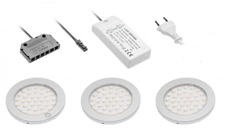 Decor cucina Kuhinjska osvetlitvena set s 3 reflektorji s stikalom osvetlitev toplo bela 1208963267