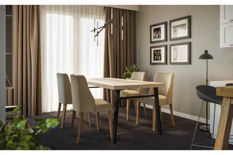 Okvir noge GTV INDUSTRIA, trapezoiden s prečko, H=710 mm, Š=820 mm, profil 80 x 20, jeklo, črna 1208963592