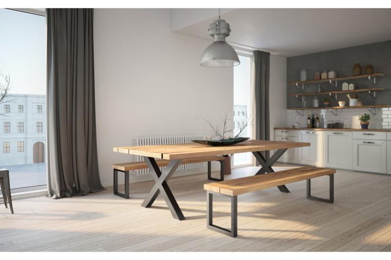 Okvir noge GTV INDUSTRIA, križ, H=710 mm, Š=820 mm, profil 80 x 40, jeklo, črna 1208963605