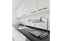 Samostoječe dvonadstropno stojalo za posodo (inox) 1208963681