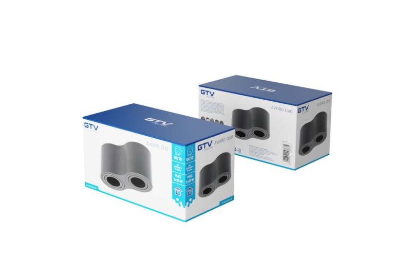 Svetilka za strop AVEIRO DUO aluminij 160x80x85mm IP20 maks. 20W*2 okrogla črna. 1208963826